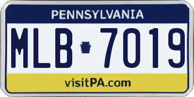 PA license plate MLB7019