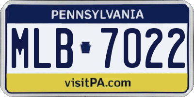 PA license plate MLB7022