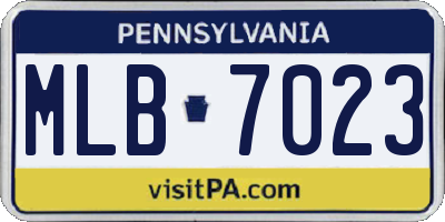 PA license plate MLB7023