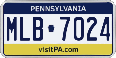 PA license plate MLB7024