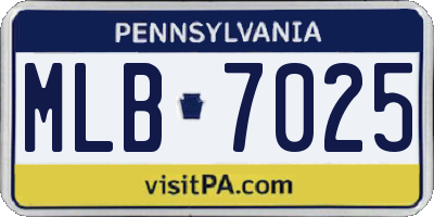 PA license plate MLB7025