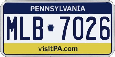 PA license plate MLB7026