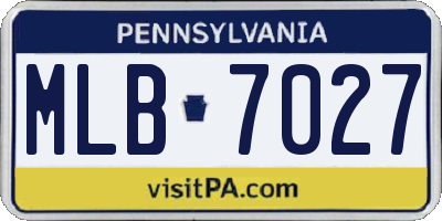 PA license plate MLB7027