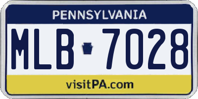 PA license plate MLB7028