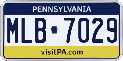 PA license plate MLB7029