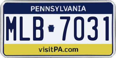 PA license plate MLB7031