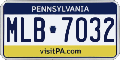 PA license plate MLB7032