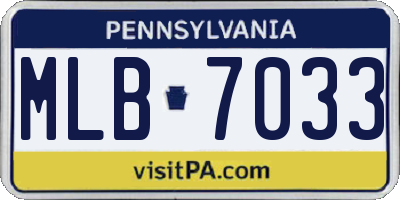 PA license plate MLB7033