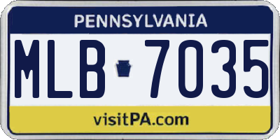 PA license plate MLB7035