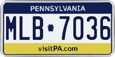 PA license plate MLB7036