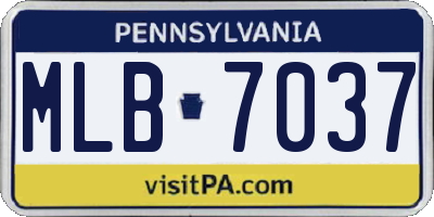 PA license plate MLB7037