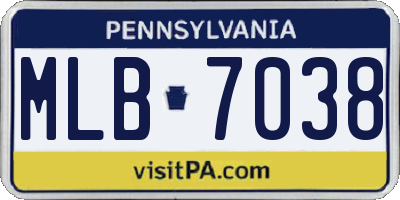 PA license plate MLB7038