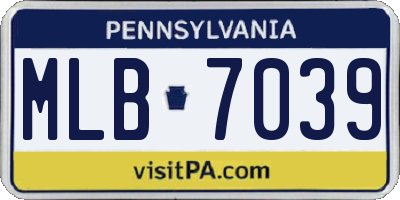 PA license plate MLB7039