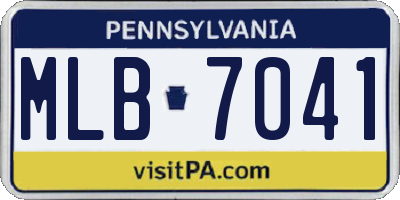 PA license plate MLB7041