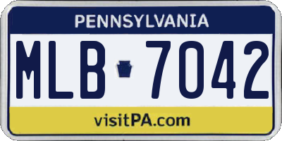 PA license plate MLB7042