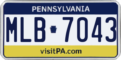 PA license plate MLB7043