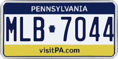 PA license plate MLB7044