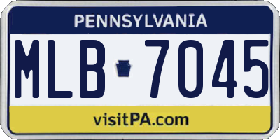 PA license plate MLB7045