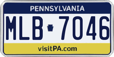 PA license plate MLB7046