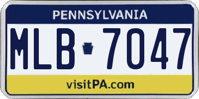 PA license plate MLB7047
