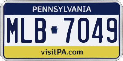 PA license plate MLB7049