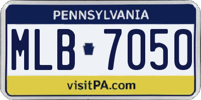 PA license plate MLB7050