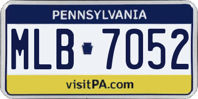 PA license plate MLB7052
