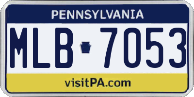 PA license plate MLB7053