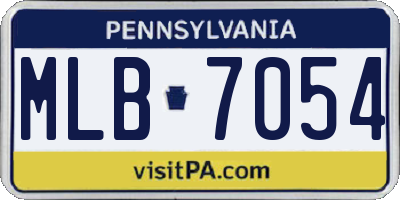 PA license plate MLB7054
