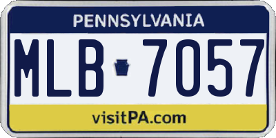 PA license plate MLB7057