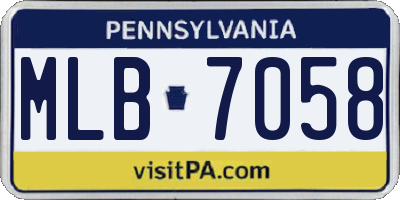 PA license plate MLB7058