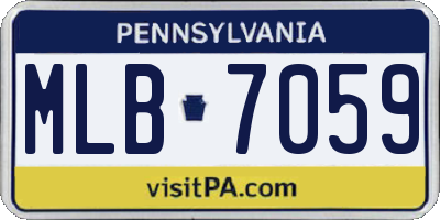 PA license plate MLB7059
