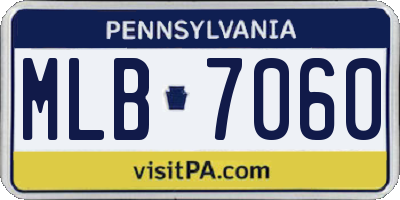 PA license plate MLB7060