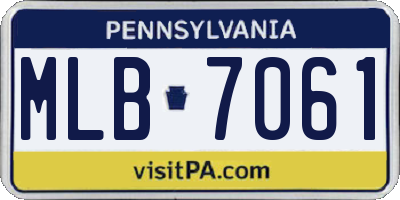 PA license plate MLB7061