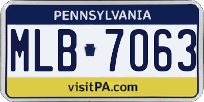 PA license plate MLB7063