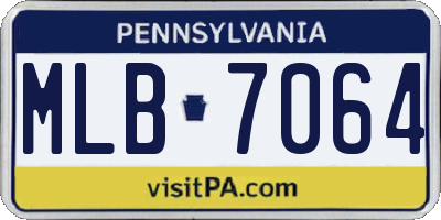 PA license plate MLB7064