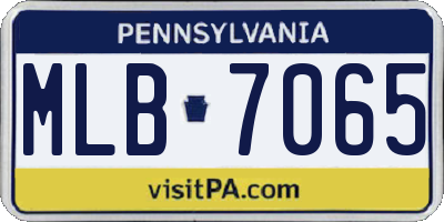 PA license plate MLB7065