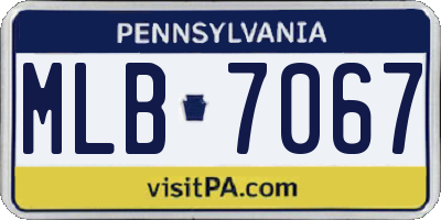 PA license plate MLB7067