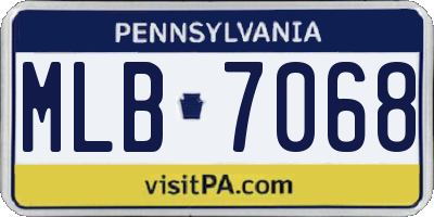 PA license plate MLB7068