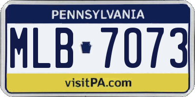 PA license plate MLB7073