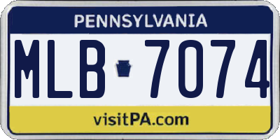 PA license plate MLB7074