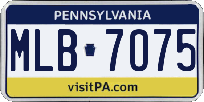 PA license plate MLB7075
