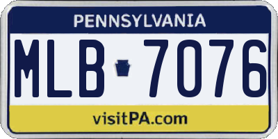 PA license plate MLB7076