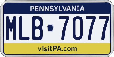 PA license plate MLB7077