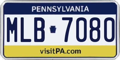 PA license plate MLB7080