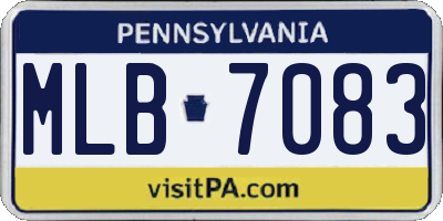 PA license plate MLB7083