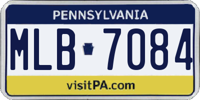 PA license plate MLB7084