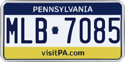 PA license plate MLB7085