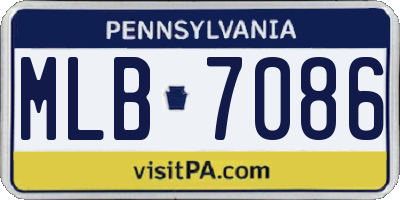 PA license plate MLB7086