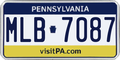 PA license plate MLB7087